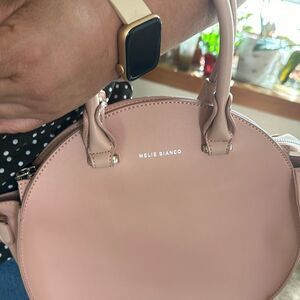 Melie Bianco Estee Vegan Leather Circle Tote Bag, Blush